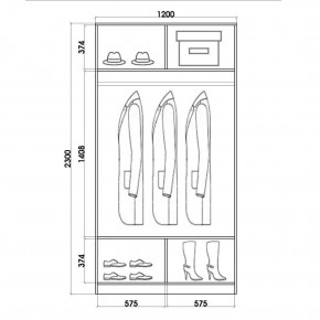 Шкаф-купе ХИТ 23-4-12/2-55 (420) в Кудымкаре - kudymkar.mebel24.online | фото 2