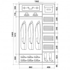 Шкаф-купе ХИТ 24-14-66 (620) в Кудымкаре - kudymkar.mebel24.online | фото 3