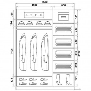 Шкаф-купе ХИТ 24-17-55 (620) в Кудымкаре - kudymkar.mebel24.online | фото 3