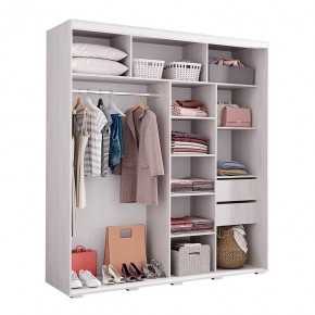 Шкаф-купе Крафт-7 ясень белый в Кудымкаре - kudymkar.mebel24.online | фото 3