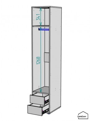 Шкаф Linnea MHR-1-3 2050х400х510 (ДВ-М 11.1.25) в Кудымкаре - kudymkar.mebel24.online | фото 3