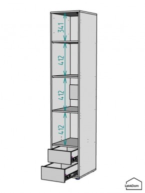 Шкаф Linnea MHR-1-4 2050х400х510 (ДВ-М 11.1.25) в Кудымкаре - kudymkar.mebel24.online | фото 3