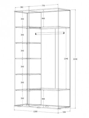 Шкаф Норден 1200 (Дуб Крафт белый) в Кудымкаре - kudymkar.mebel24.online | фото 3