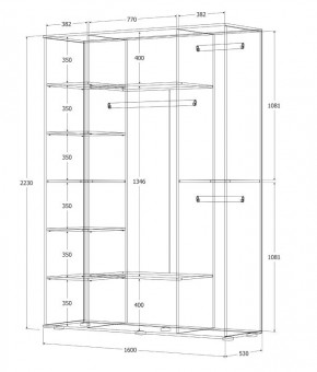 Шкаф Норден 1600 (Дуб Крафт Белый) в Кудымкаре - kudymkar.mebel24.online | фото 3