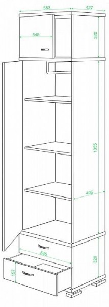 Шкаф платяной КС-10 в Кудымкаре - kudymkar.mebel24.online | фото 2