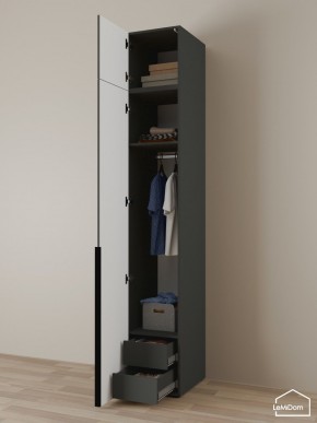 Шкаф с антресолью Linnea MHR-1A-3 2450х400х510 (Графит-М 11.1.25) в Кудымкаре - kudymkar.mebel24.online | фото 5