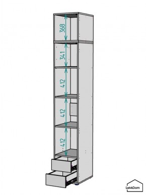 Шкаф с антресолью Linnea MHR-1A-4 2450х400х510 (Белый-М 11.1.2) в Кудымкаре - kudymkar.mebel24.online | фото 3