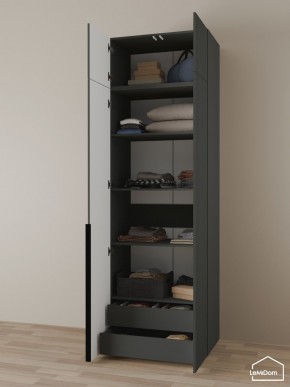 Шкаф с антресолью Linnea MHR-2A-3 2450х800х510 (Графит-М 11.1.25) в Кудымкаре - kudymkar.mebel24.online | фото 6