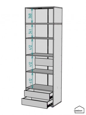 Шкаф с антресолью Linnea MHR-2A-4 2450х800х510 (ДВ-М 11.1.25) в Кудымкаре - kudymkar.mebel24.online | фото 3