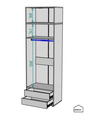 Шкаф с антресолью Linnea MHR-2POA-3 2450х800х510 (Белый-М 11.1.1) в Кудымкаре - kudymkar.mebel24.online | фото 3