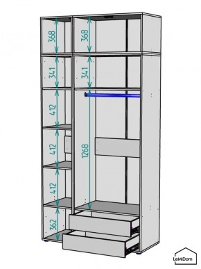 Шкаф с антресолью Linnea MHR-3POA-2 2450х1200х510 (Белый-М 11.1.2) в Кудымкаре - kudymkar.mebel24.online | фото 3