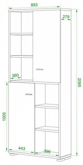 Шкаф-витрина Домино ПУ-30-2-ФС в Кудымкаре - kudymkar.mebel24.online | фото 2