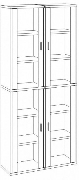 Шкаф-витрина Домино СУ(ш2в2)+4ФС в Кудымкаре - kudymkar.mebel24.online | фото 2