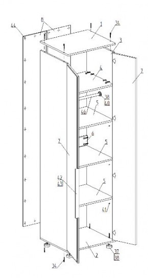 Спальный гарнитур "Лео" (модульный) в Кудымкаре - kudymkar.mebel24.online | фото 11