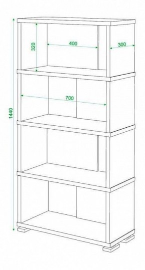 Стеллаж книжный Домино нельсон СБ-10_4 в Кудымкаре - kudymkar.mebel24.online | фото 2