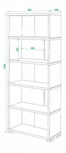 Стеллаж книжный Домино нельсон СБ-10_5 в Кудымкаре - kudymkar.mebel24.online | фото 3