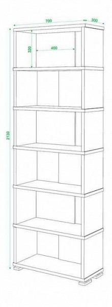 Стеллаж книжный Домино СБ-10_6 в Кудымкаре - kudymkar.mebel24.online | фото 2