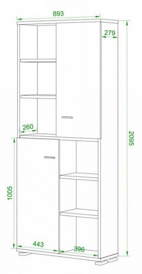 Стеллаж комбинированный Домино ПУ-30-2 в Кудымкаре - kudymkar.mebel24.online | фото 2