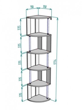 Стеллаж Maria S113-MA (Графит) в Кудымкаре - kudymkar.mebel24.online | фото 3