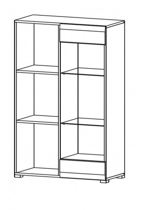 Стеллаж НЕНСИ (Ясень Шимо светлый/Капучино глянец) в Кудымкаре - kudymkar.mebel24.online | фото 2