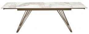 Стол ACERRA NEW 160 GLOSS LUXURY PANDORA SOLID CERAMIC/ каркас цвета шампань, ®DISAUR в Кудымкаре - kudymkar.mebel24.online | фото 5