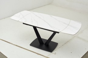 Стол ALATRI 120 MATT WHITE MARBLE SOLID CERAMIC / BLACK, ®DISAUR в Кудымкаре - kudymkar.mebel24.online | фото 1