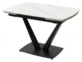 Стол ALATRI 120 MATT WHITE MARBLE SOLID CERAMIC / BLACK, ®DISAUR в Кудымкаре - kudymkar.mebel24.online | фото 2