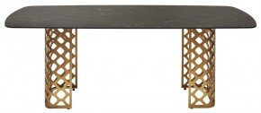 Стол CHIAVARI 220 KL-116 Черный мрамор матовый, итальянская керамика / бронзовый, ®DISAUR в Кудымкаре - kudymkar.mebel24.online | фото 8