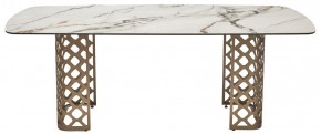 Стол CHIAVARI 220 KL-188 Контрастный мрамор матовый, итальянская керамика / Шампань, ®DISAUR в Кудымкаре - kudymkar.mebel24.online | фото 8