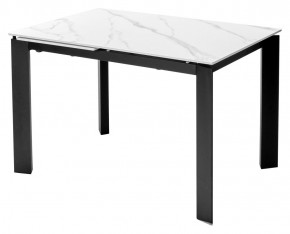 Стол CORNER 120 MATT WHITE MARBLE SOLID CERAMIC / BLACK, ®DISAUR в Кудымкаре - kudymkar.mebel24.online | фото 1
