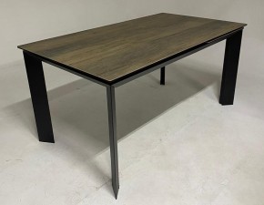 Стол CREMONA 140 KL-61 под дерево, итальянская керамика/ черный каркас, ®DISAUR в Кудымкаре - kudymkar.mebel24.online | фото 2