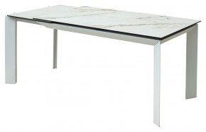 Стол CREMONA 180 KL-188 Контрастный мрамор матовый, итальянская керамика/ белый каркас, ®DISAUR в Кудымкаре - kudymkar.mebel24.online | фото 3