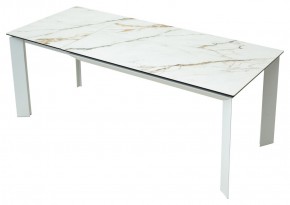 Стол CREMONA 180 KL-188 Контрастный мрамор матовый, итальянская керамика/ белый каркас, ®DISAUR в Кудымкаре - kudymkar.mebel24.online | фото 9
