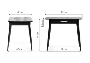 Стол деревянный Вики 90х60х77 делано / черный в Кудымкаре - kudymkar.mebel24.online | фото 2