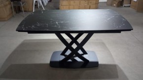 Стол FOGGIA 140 KL-116 Черный мрамор матовый, итальянская керамика/ черный каркас, ®DISAUR в Кудымкаре - kudymkar.mebel24.online | фото 2