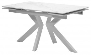 Стол Кентукки 3 140 БЕЛЫЙ МРАМОР, стекло / БЕЛЫЙ, М-City в Кудымкаре - kudymkar.mebel24.online | фото