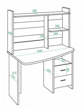 Стол компьютерный Домино Лайт СКЛ-Крл 120+НКЛ-120 в Кудымкаре - kudymkar.mebel24.online | фото 3