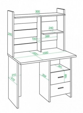 Стол компьютерный Домино Лайт СКЛ-Прям100+НКЛ-100 в Кудымкаре - kudymkar.mebel24.online | фото 3