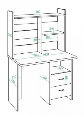 Стол компьютерный Домино Лайт СКЛ-Прям100+НКЛ-100 в Кудымкаре - kudymkar.mebel24.online | фото 3