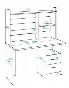 Стол компьютерный Домино Лайт СКЛ-Прям120+НКЛ-120 в Кудымкаре - kudymkar.mebel24.online | фото 2