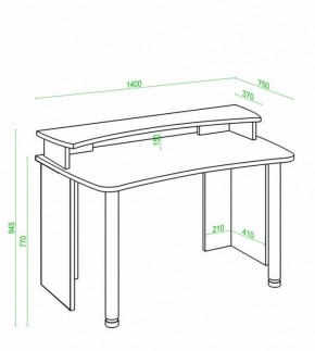 Стол компьютерный Домино Лайт СКЛ-Софт140+НКИЛ140 в Кудымкаре - kudymkar.mebel24.online | фото 3