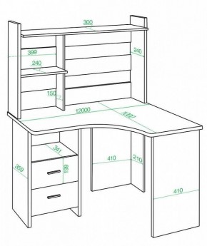 Стол компьютерный Домино Лайт СКЛ-Угл120+НКЛ-120 в Кудымкаре - kudymkar.mebel24.online | фото 3