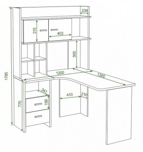 Стол компьютерный Домино Лайт СКЛ-Угл130+НКЛХ120 в Кудымкаре - kudymkar.mebel24.online | фото 2