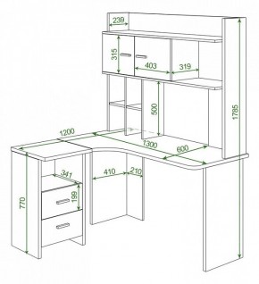 Стол компьютерный Домино Лайт СКЛ-Угл130+НКЛХ130 в Кудымкаре - kudymkar.mebel24.online | фото 2