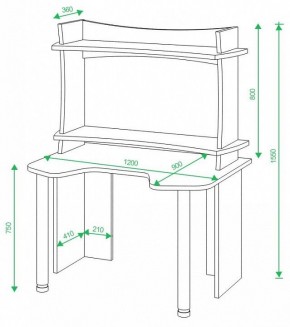 Стол компьютерный Домино lite СКЛ-Игр120 в Кудымкаре - kudymkar.mebel24.online | фото 2