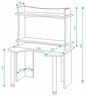 Стол компьютерный Домино Lite СКЛ-Игр120+НКИЛ120ВЛ в Кудымкаре - kudymkar.mebel24.online | фото 2