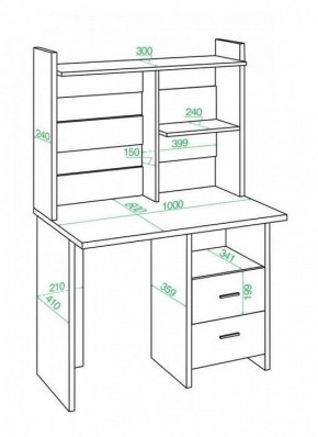 Стол компьютерный Домино Lite СКЛ-Прям100+НКЛ-100 в Кудымкаре - kudymkar.mebel24.online | фото 2