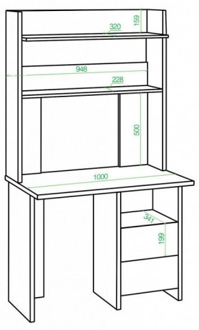 Стол компьютерный Домино Lite СКЛ-Прям100Р+НКЛХ-100 в Кудымкаре - kudymkar.mebel24.online | фото 2