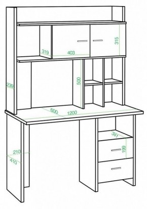 Стол компьютерный Домино lite СКЛ-Прям120+НКЛХ-120 в Кудымкаре - kudymkar.mebel24.online | фото 2