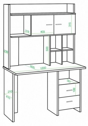 Стол компьютерный Домино Lite СКЛ-Прям120Р+НКЛХ-120 в Кудымкаре - kudymkar.mebel24.online | фото 2